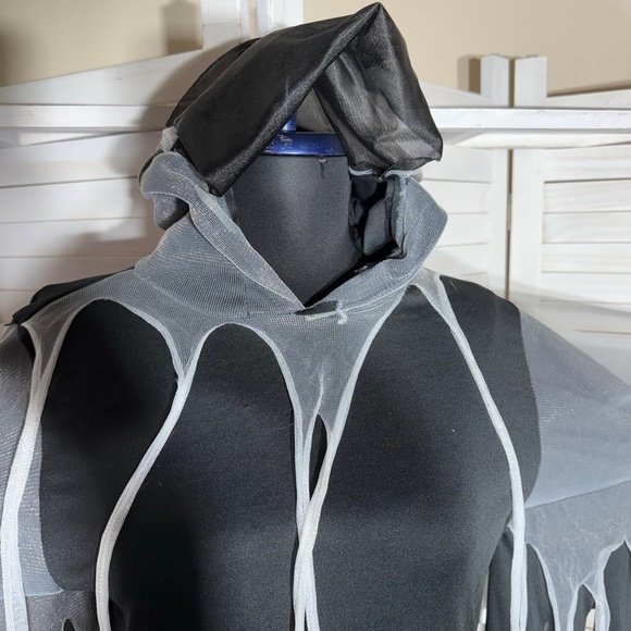 Spirit Ghoul Soul Eater Costume Black Grey White Size S - Picture 8 of 16